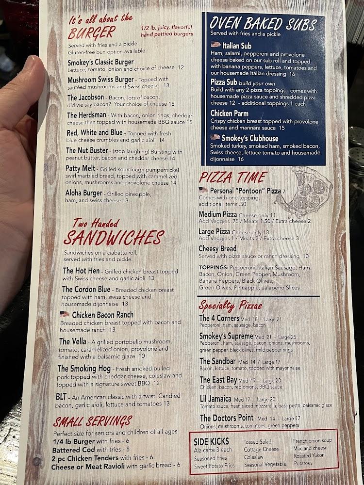 Smokey's Restaurant and Tavern Menu image 3